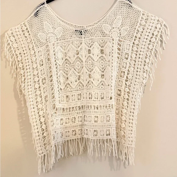 Lane Bryant Chic Ivory Crochet Blouse Size 14/16 - Picture 2 of 10